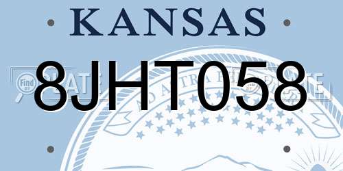 8JHT058 Kansas License Plate