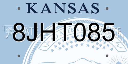 8JHT085 Kansas License Plate