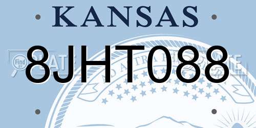 8JHT088 Kansas License Plate