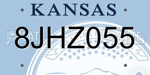 8JHZ055 Kansas License Plate