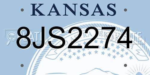 8JS2274 Kansas License Plate