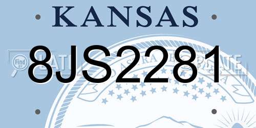 8JS2281 Kansas License Plate