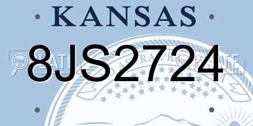 8JS2724 Kansas License Plate