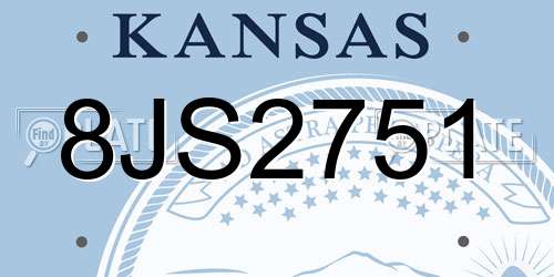 8JS2751 Kansas License Plate