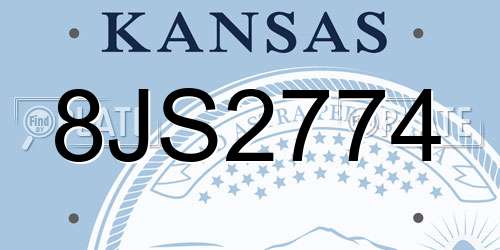 8JS2774 Kansas License Plate