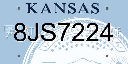 8JS7224 Kansas License Plate
