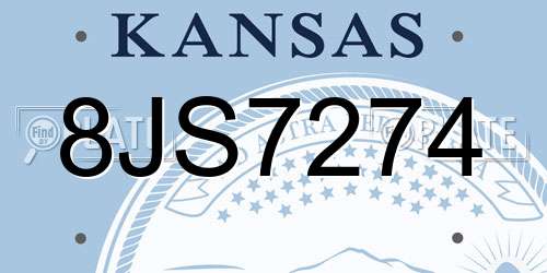 8JS7274 Kansas License Plate