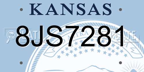 8JS7281 Kansas License Plate