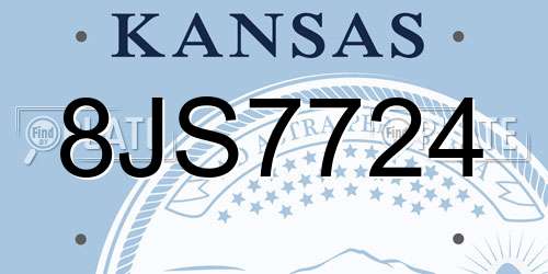 8JS7724 Kansas License Plate