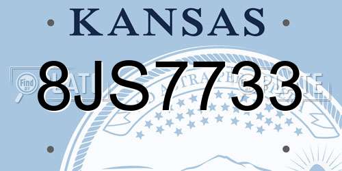8JS7733 Kansas License Plate