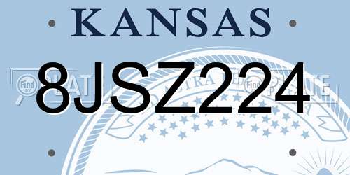 8JSZ224 Kansas License Plate