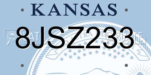 8JSZ233 Kansas License Plate