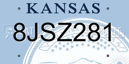 8JSZ281 Kansas License Plate