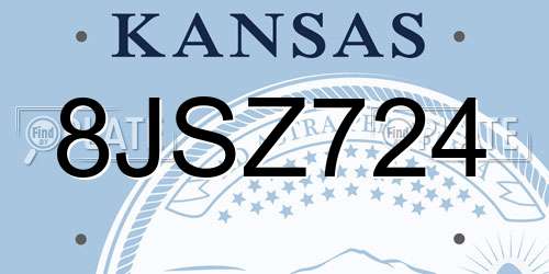 8JSZ724 Kansas License Plate
