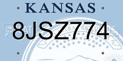 8JSZ774 Kansas License Plate