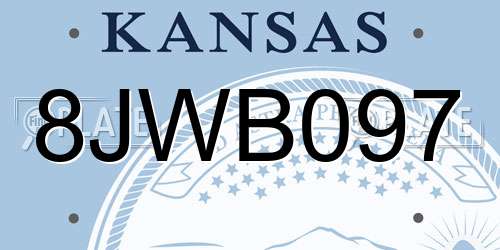 8JWB097 Kansas License Plate