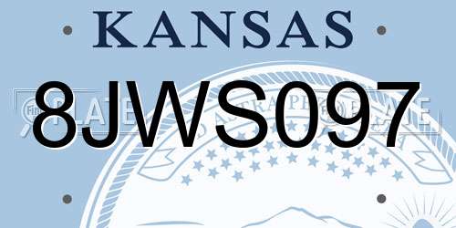 8JWS097 Kansas License Plate