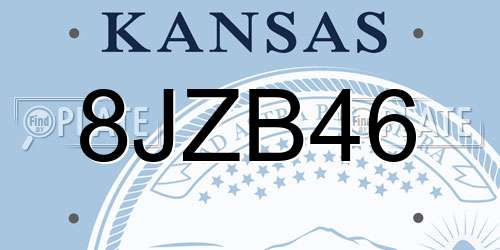8JZB46 Kansas License Plate