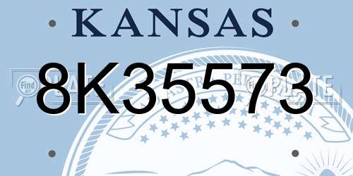8K35573 Kansas License Plate