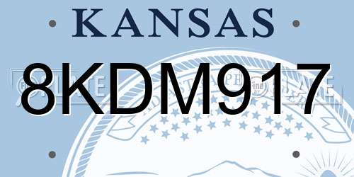 8KDM917 Kansas License Plate