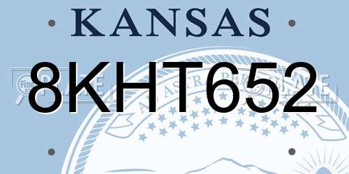 8KHT652 Kansas License Plate