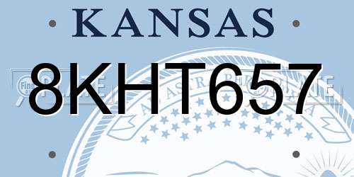 8KHT657 Kansas License Plate