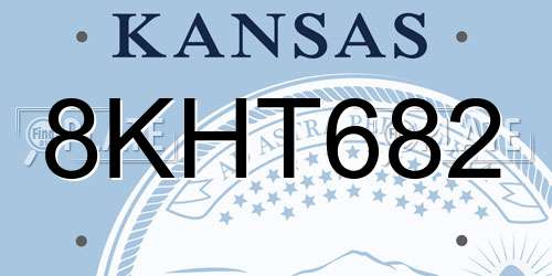 8KHT682 Kansas License Plate