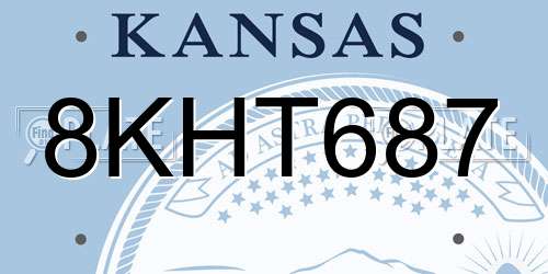 8KHT687 Kansas License Plate