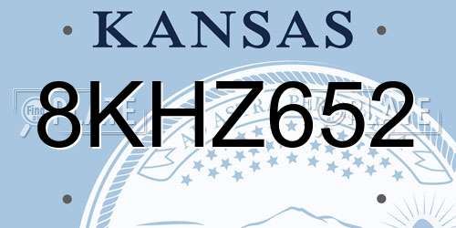 8KHZ652 Kansas License Plate