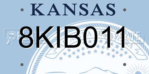 8KIB011 Kansas License Plate