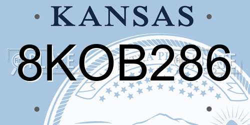 8KOB286 Kansas License Plate
