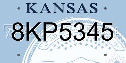 8KP5345 Kansas License Plate