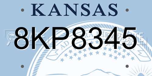 8KP8345 Kansas License Plate