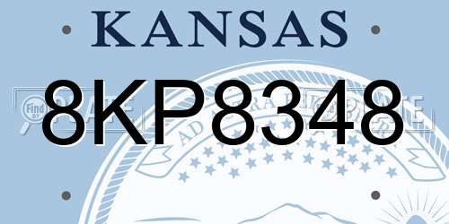 8KP8348 Kansas License Plate