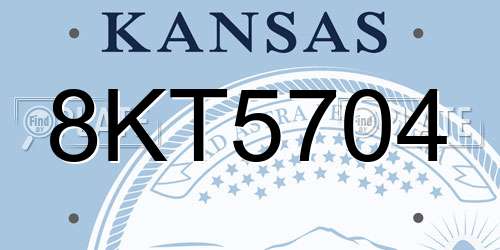 8KT5704 Kansas License Plate