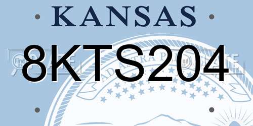 8KTS204 Kansas License Plate