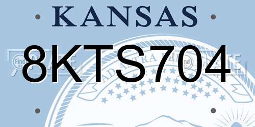 8KTS704 Kansas License Plate