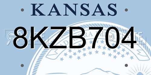 8KZB704 Kansas License Plate