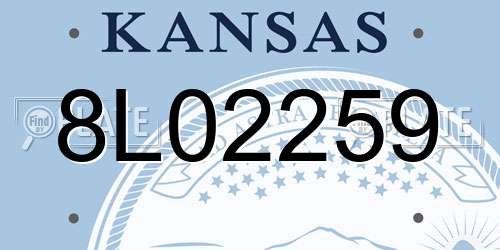 8L02259 Kansas License Plate