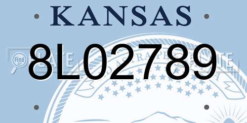 8L02789 Kansas License Plate