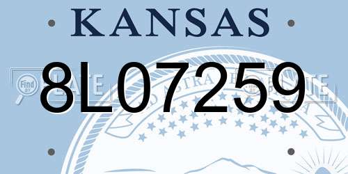 8L07259 Kansas License Plate