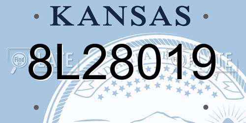 8L28019 Kansas License Plate