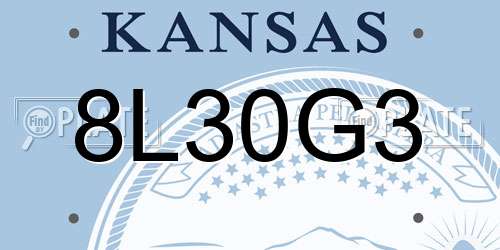 8L30G3 Kansas License Plate