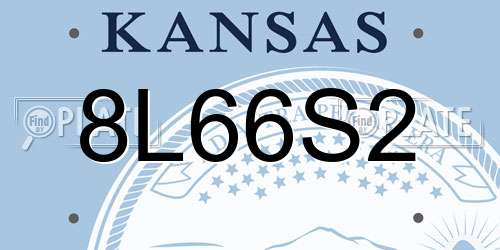 8L66S2 Kansas License Plate