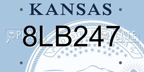 8LB247 Kansas License Plate