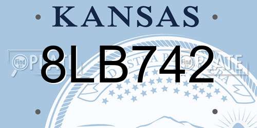8LB742 Kansas License Plate