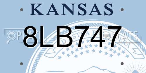 8LB747 Kansas License Plate