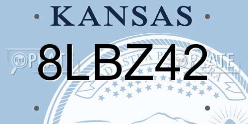 8LBZ42 Kansas License Plate