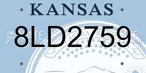 8LD2759 Kansas License Plate