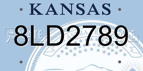 8LD2789 Kansas License Plate